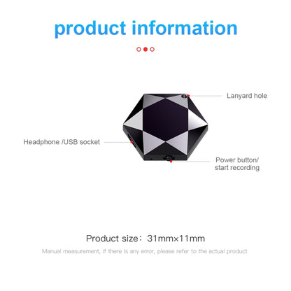 M6 Intelligent Voice Control Noise Reduction Recorder Pendant, 8GB, 32GB