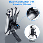 360 Degree Rotation Silica Gel Bicycle Phone Holder for 4-6.8 inch Mobile Phone, for 4-6.8 inch Mobile Phone