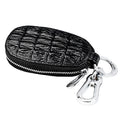 Crocodile Texture First Layer Cowhide Hanging Waist Car Key Bag, Car Key Bag
