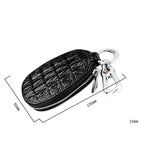 Crocodile Texture First Layer Cowhide Hanging Waist Car Key Bag, Car Key Bag