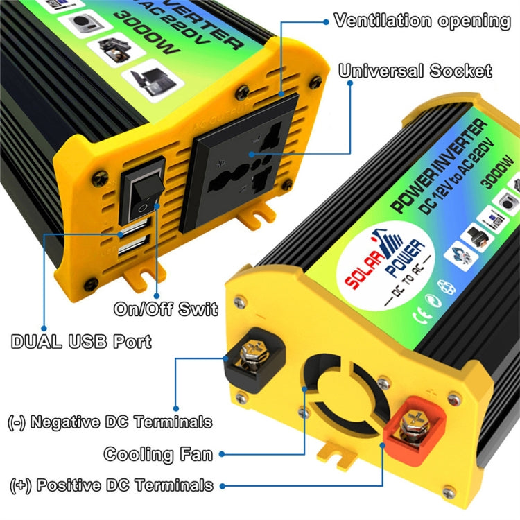Legend I Generation DC12V to AC110V 3000W Car Power Inverter, DC12V to AC110V