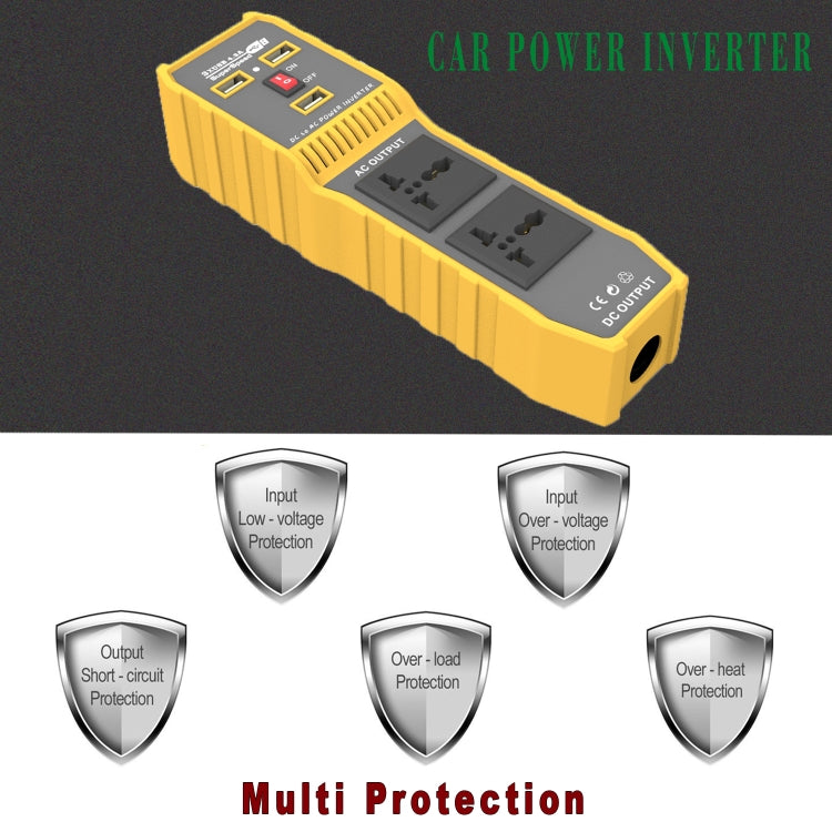 12V to 110V 300W Car Power Inverter with Three USB, 12V to 110V