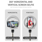 Q07 6 Inch Ring Light Portable Bluetooth Selfie Stick Tripod, Q07