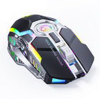 iMICE G7 Colorful Streamer Lights Rechargeable Silent Wireless Mouse, G7(Black), G7(Grey)