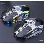 iMICE G7 Colorful Streamer Lights Rechargeable Silent Wireless Mouse, G7(Black), G7(Grey)