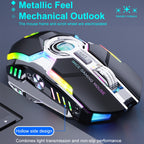 iMICE G7 Colorful Streamer Lights Rechargeable Silent Wireless Mouse, G7(Black), G7(Grey)