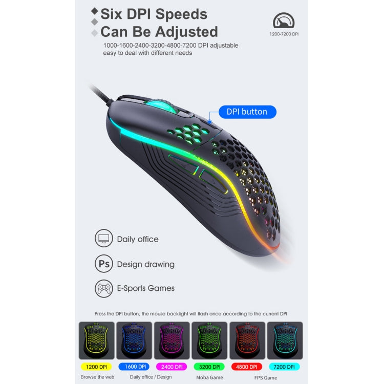 iMICE T98 RGB Lighting Gaming Wired Mouse, T98