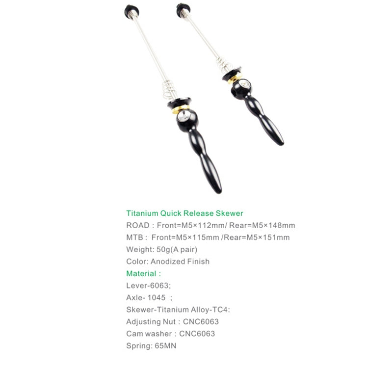 BIKERSAY Bicycle Skewers Quick Release Titanium Axle QR Wheel Hub Skewer, For MTB Bicycle QR001, For Road Bicycle QR001, For MTB Bicycle QR002, For Road Bicycle QR002, For MTB Bicycle QR003, For Road Bicycle QR003, For MTB Bicycle QR004                ...