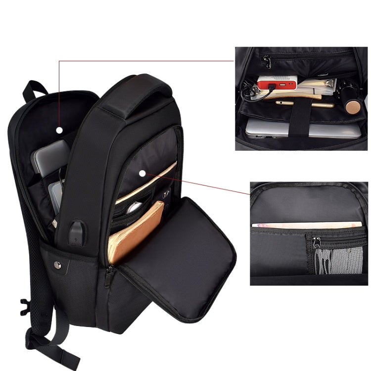 SJ01 Business Casual Computer Backpack with USB Charging Port, 13-15 inch Universal, 15.6-17.3 inch Universal