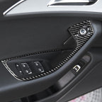 Car Carbon Fiber Glass Lifter Short Style Decorative Sticker for Audi A6 S6 C7 A7 S7 4G8 2012-2018, Glass Lifter Short Style, Left Drive, Glass Lifter Short Style, Right Drive