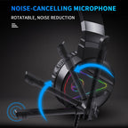 HXSJ F16 3.5mm + USB Port RGB Light Stereo Gaming Headset with Microphone