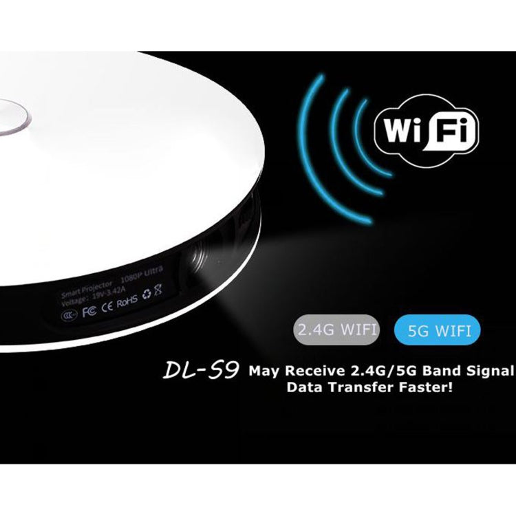 DL-S9 1280x720P 300 Lumens Portable Home Theater LED HD Digital Projector, Android 6.0, 2G+16GB/32GB, DL-S9 US Plug