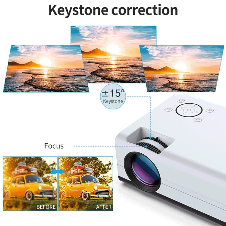 WEJOY Y5 800x480P 80 ANSI Lumens Portable Home Theater LED HD Digital Projector, Android 9.0, 1G+8G, Y5 US Plug