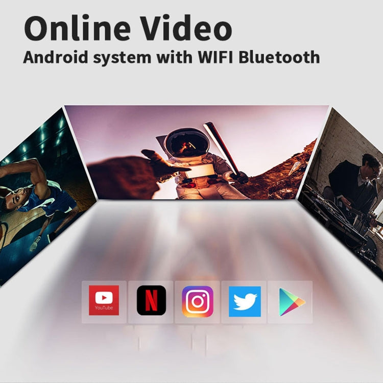 WEJOY A5 1920x1080P 200 Lumens Multi-function Portable Home Theater LED HD Digital Projector Bluetooth Speaker, Android 7.1, 2G+16GB,, A5 UK Plug, A5 AU Plug, A5 EU Plug