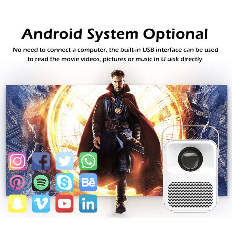 WEJOY Y1 1920x1080P 100 ANSI Lumens Portable Home Theater LED HD Digital Projector, Android 6.0, 1G+16G, AU Plug (White), Y1 EU Plug, Y1 UK Plug, Y1 AU Plug