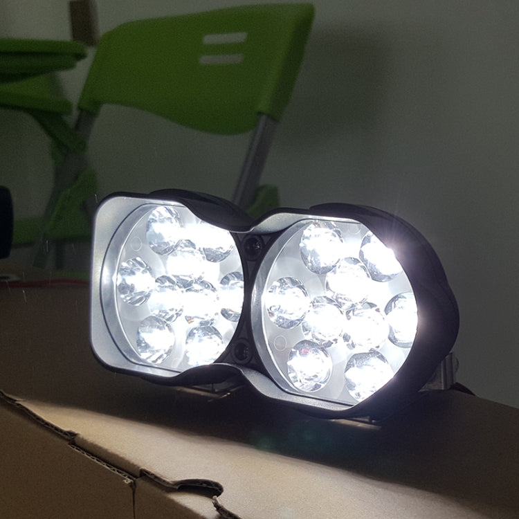 2 PCS L15 8-85V / 15W / 5000K / 1200LM Motorcycle / Car IPX4 Waterproof External LED Glare Spotlight Working Lamp, L15