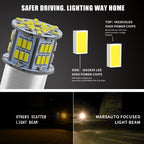1 Pair E0052 9-14V 1157-54SMD-2835 6000K 1080LM White Light Car Decoding Brake Driving Light, E0053