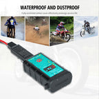 WUPP ZH-1422A2 DC12-24V Motorcycle Square Dual USB Fast Charging Charger with Switch + Voltmeter + Integrated SAE Socket + 1m SAE Socket Cable, ZH-1422A2