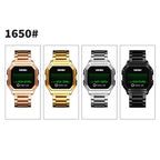 SKMEI 1650 Steel Strap Version LED Digital Display Electronic Watch with Touch Luminous Button, Steel Strap Version
