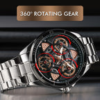 SKMEI 1678 Men Waterproof Quartz Watch with Rotatable Gear Dial