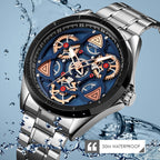 SKMEI 1678 Men Waterproof Quartz Watch with Rotatable Gear Dial