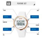 SKMEI 1720 Round Dial LED Digital Display Luminous Silicone Strap Electronic Watch
