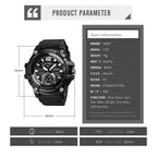 SKMEI 1725 Three Time LED Digital Display Timing Luminous Electronic Watch