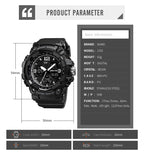 SKMEI 1742 Four-screen LED Digital Display Luminous Sports Shockproof Electronic Watch for Men