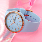 SKMEI 1747 Simple Bar scale Dial Silicone Strap Quartz Watch for Ladies