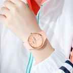 SKMEI 1747 Simple Bar scale Dial Silicone Strap Quartz Watch for Ladies