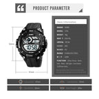 SKMEI 1756 Dual Time Countdown Alarm Clock Men Sports Luminous Electronic Watch