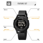 SKMEI 1758 Multifunctional LED Digital Display Luminous Silicone Strap Electronic Watch