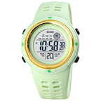 SKMEI 1773 Triplicate Round LED Dual Time Digital Display Colorful Backlight Electronic Watch