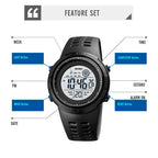 SKMEI 1773 Triplicate Round LED Dual Time Digital Display Colorful Backlight Electronic Watch
