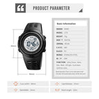 SKMEI 1773 Triplicate Round LED Dual Time Digital Display Colorful Backlight Electronic Watch