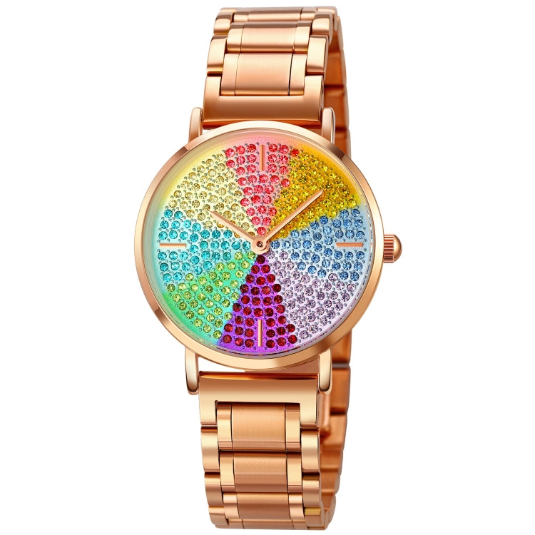 SKMEI 1811 Eight Color Diamond Round Dial Quartz Watch for Ladies