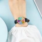 SKMEI 1811 Eight Color Diamond Round Dial Quartz Watch for Ladies
