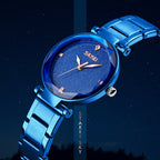 SKMEI 9180 Starry Sky Dial Stainless Steel Strap Quartz Watch for Ladies
