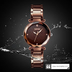 SKMEI 9180 Starry Sky Dial Stainless Steel Strap Quartz Watch for Ladies