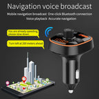 BC52 QC3.0 Fast Charging Car Colorful Atmosphere Light Bluetooth MP3 Player FM Transmitter, BC52