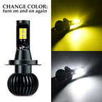 DC9-32V / 3000LM / 30W / 6000K+3000K IP65 Car LED Double Color Fog Light with 12LEDs CSP Lamp Beads, 2 PCS EV15 H1, 2 PCS EV15 H3, 2 PCS EV15 H7