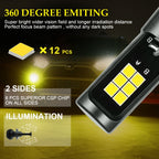 DC9-32V / 3000LM / 30W / 6000K+3000K IP65 Car LED Double Color Fog Light with 12LEDs CSP Lamp Beads, 2 PCS EV15 H1, 2 PCS EV15 H3, 2 PCS EV15 H7