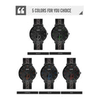SKMEI 9218 Men Horizontal Striped Arabic Numeral Dial Mesh Belt Quartz Watch