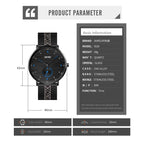 SKMEI 9218 Men Horizontal Striped Arabic Numeral Dial Mesh Belt Quartz Watch