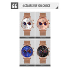 SKMEI 9231 Men Map Pattern Calendar Stopwatch Stainless Steel Strap Quartz Watch