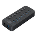 ORICO CT2U3-7AB-WH 7 In 1 Plastic Stripes Multi-Port USB HUB with Individual Switches,, CT2U3-7AB-BK UK Plug, CT2U3-7AB-WH UK Plug, CT2U3-7AB-BK EU Plug, CT2U3-7AB-WH EU Plug, CT2U3-7AB-BK AU Plug, CT2U3-7AB-WH AU Plug