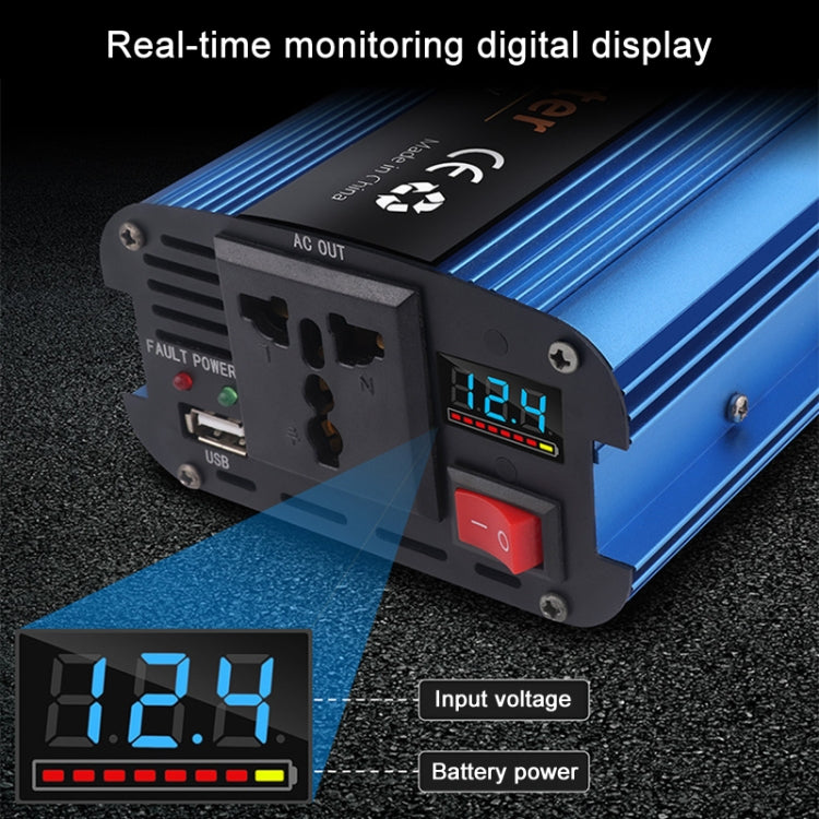 Carmaer 1200W Car Smart Multi-function Digital Display Inverter Household Power Converter, 12V to 220V 1200W, 24V to 220V 1200W, 36V to 220V 1200W, 48V to 220V 1200W, 60V to 220V