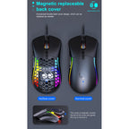 iMICE T60 7-key Custom Colorful Luminous Wired Honeycomb Gaming Mouse, Cable Length: 1.8m, T60