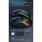iMICE T60 7-key Custom Colorful Luminous Wired Honeycomb Gaming Mouse, Cable Length: 1.8m, T60
