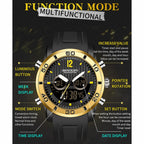 SANDA 3106 Dual Digital Display Men Outdoor Sports Luminous Shockproof Electronic Watch